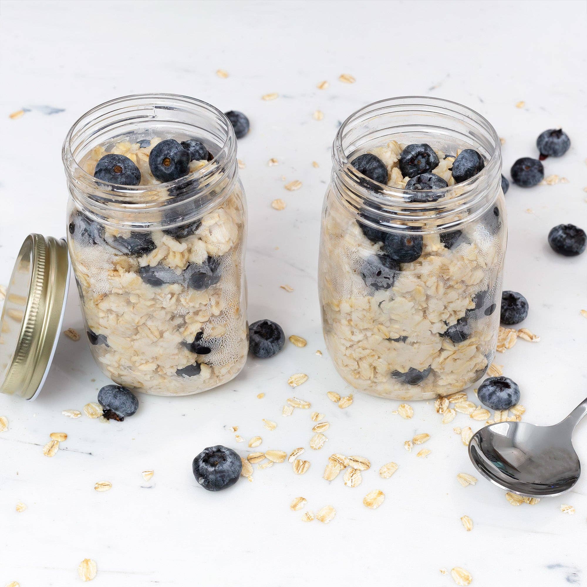 Kurated Korner - Vente Pots - Bocaux Mason en plastique Cornucopia 16 oz avec couvercles en métal (paquet de 8)5