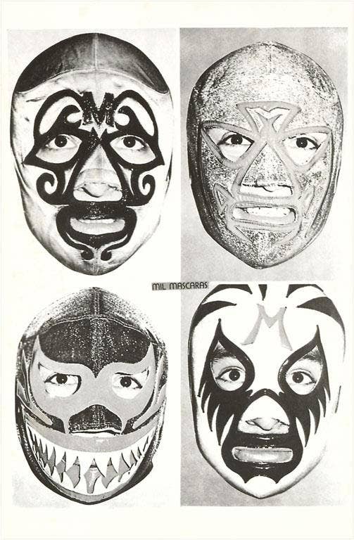 Found Image Press – Engroshandel Klistermærke – Sticker MX-131 Masker af mexicanske wrestlere0
