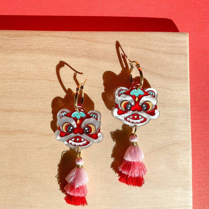 Sunnie Creative - Wholesale Dangle Earrings - Lion Dance Earrings