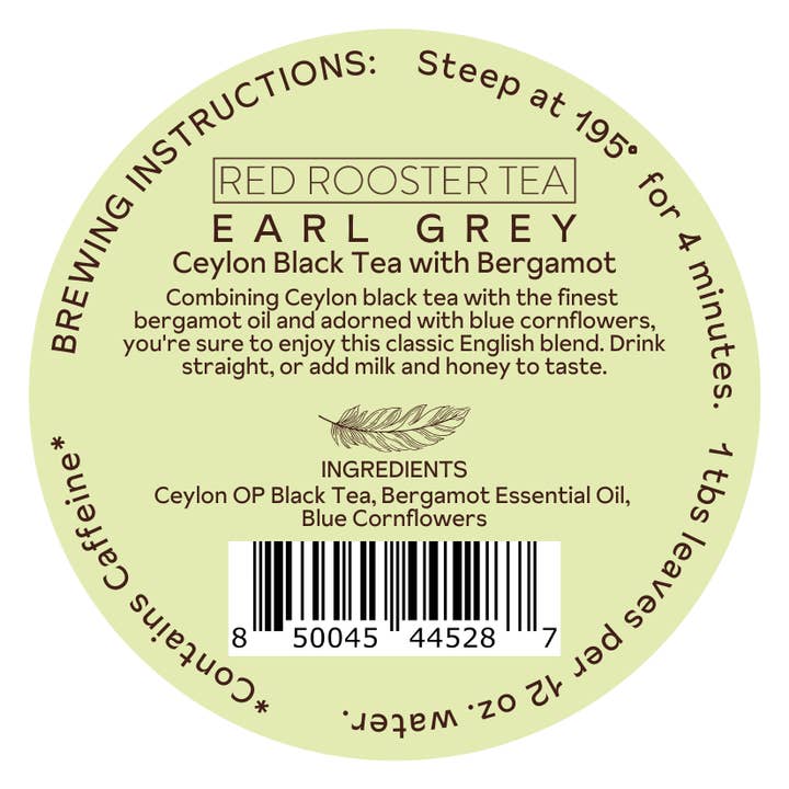 Red Rooster Coffee Roaster - Wholesale Loose Tea - Earl Grey Ceylon Black Loose Leaf Tea with Blue Cornflowers