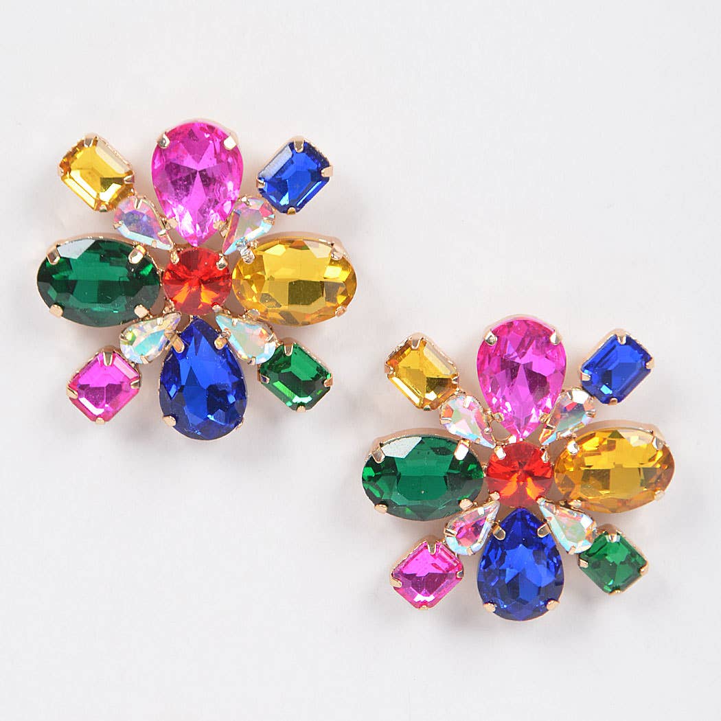 3AM BY H&D ACCESSORIES – wholesale Stud/post earrings – Multi Rhinestone Stud Earring3