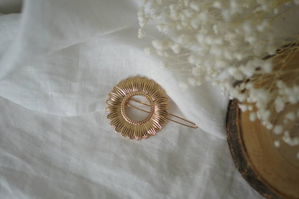 Bohomane - Vendita all'ingrosso Fermaglio per capelli - Donna - Fermaglio rotondo a forma di fiore Claudia in oro