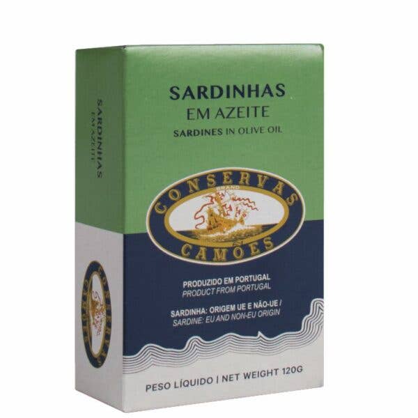 Sardina in Olio Camões 120gr per la vendita all'ingrosso da parte di AMPINHAL - Conservas de Peixe & Patés