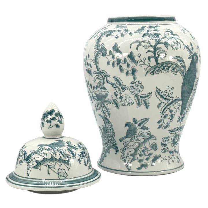 Galt International Company – wholesale Decorative jar – Blue & White Chinoiserie Ceramic Jar 18"1