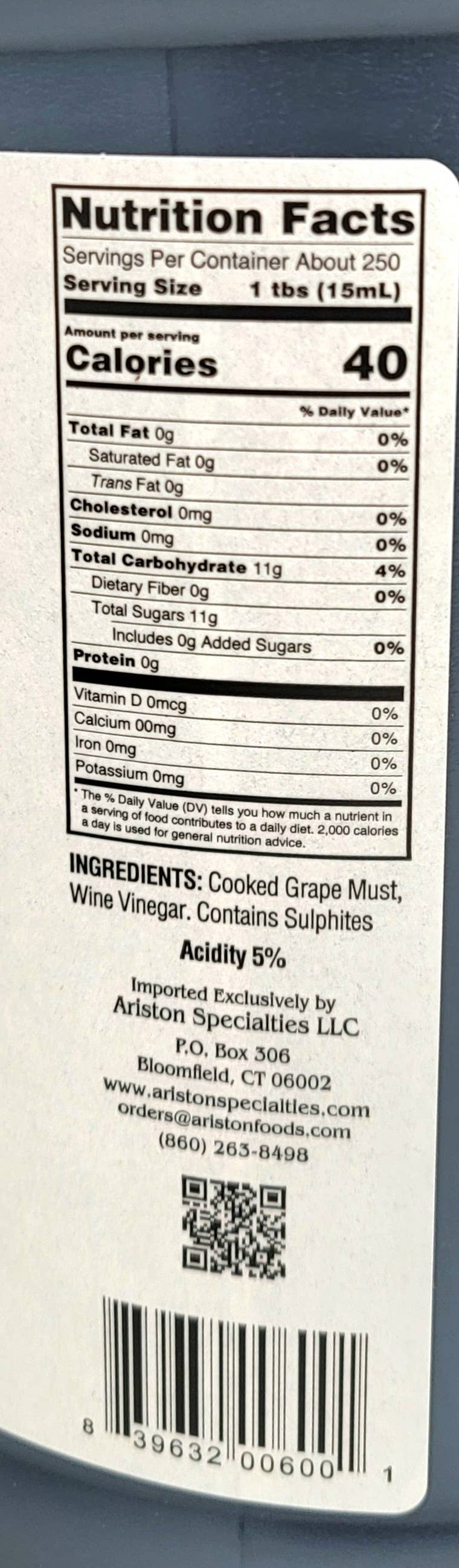 Ariston Specialties - Wholesale Azijn - Ariston Bulk Ariston Traditionele Balsamico (1 GAL) 3,78 LT3