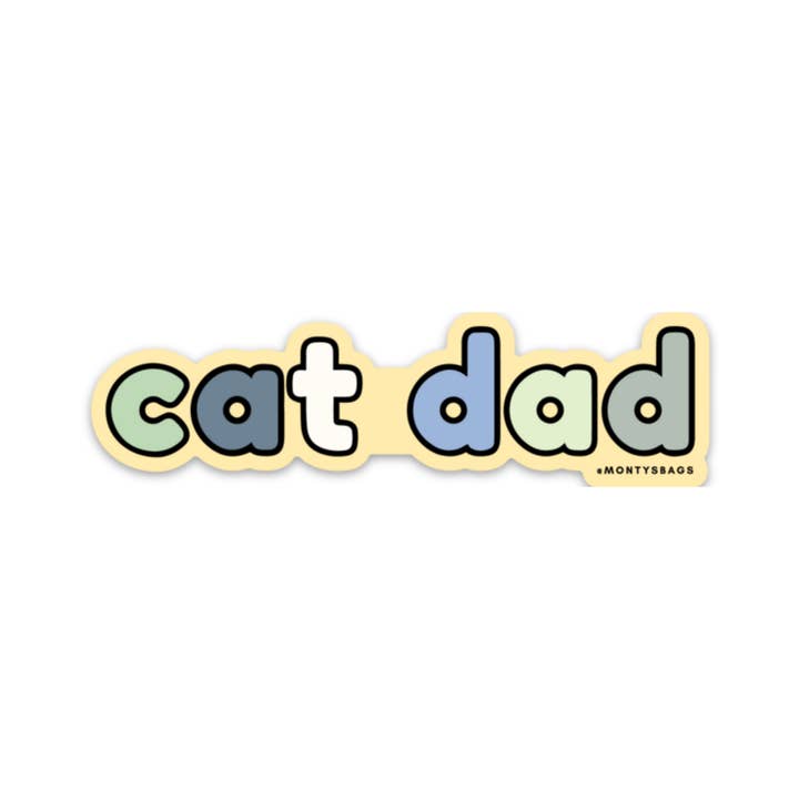 Monty's Bags - Wholesale Sticker - Cat Dad Rainbow Vinyl Sticker