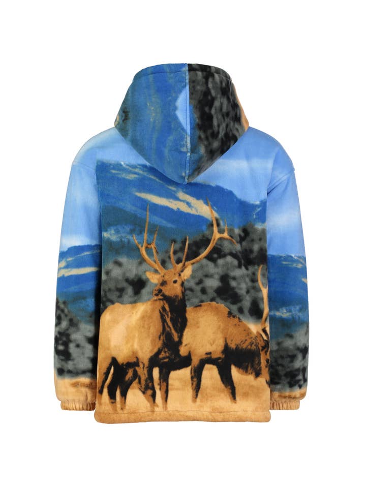 Wildkind - Wholesale Hoodie - Women's - Elk Full Zip Plush Sherpa Animal Hoodie