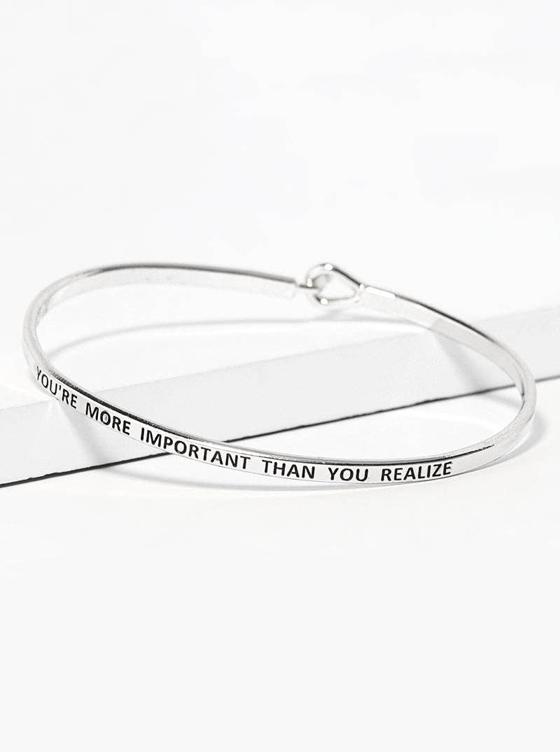 Wild Honey - Wholesale Bangle Bracelet - Inspirational Engraved Bangle Bracelet "You Are Important0