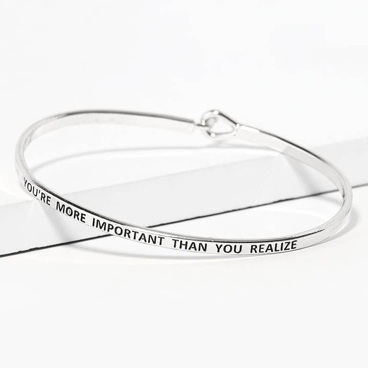 Wild Honey - Wholesale Bangle Bracelet - Inspirational Engraved Bangle Bracelet "You Are Important