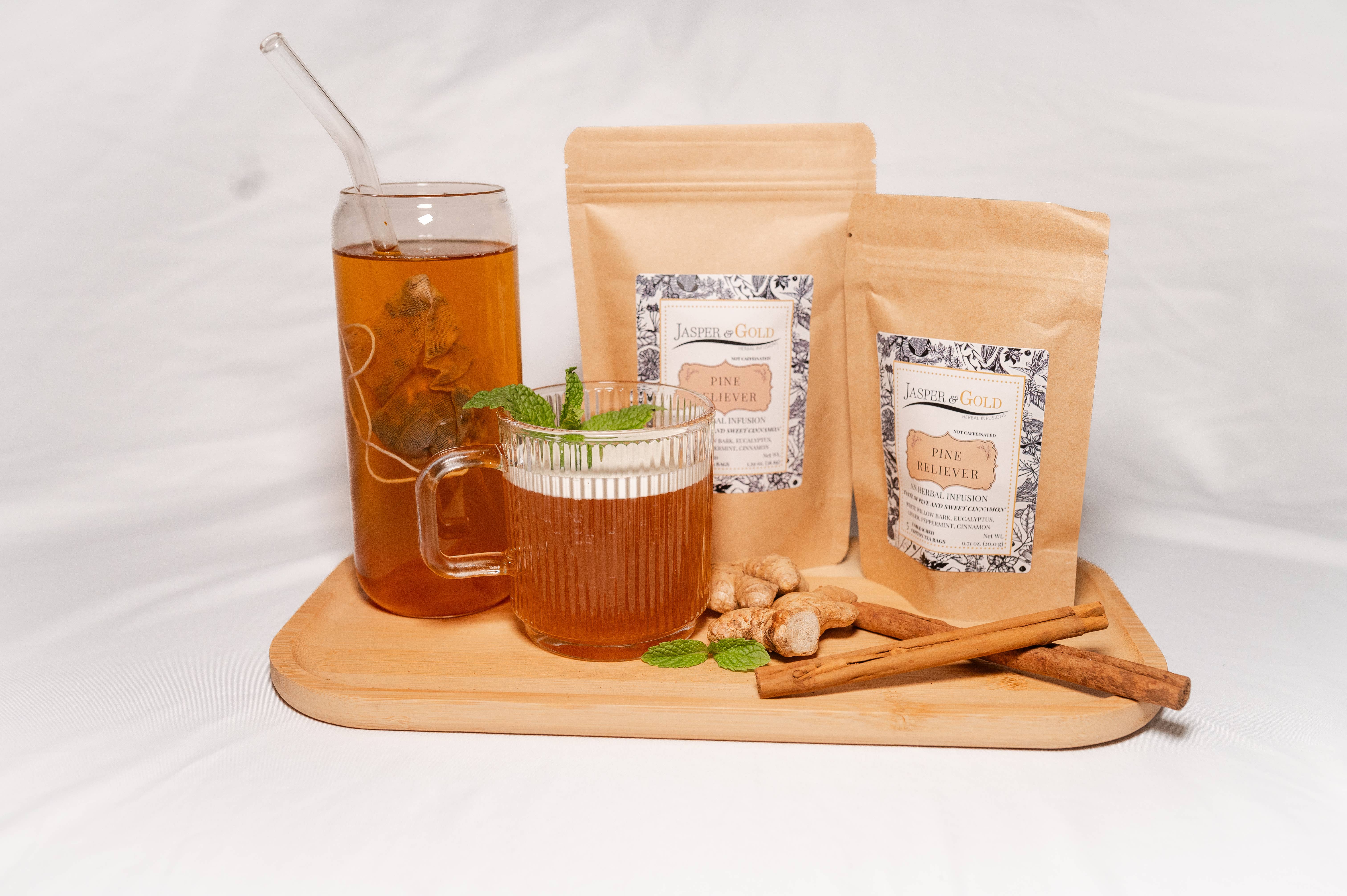 Jasper & Gold - Wholesale Loose Tea - Pine Reliever (Small, 5 Teabags - 15 Cups)2