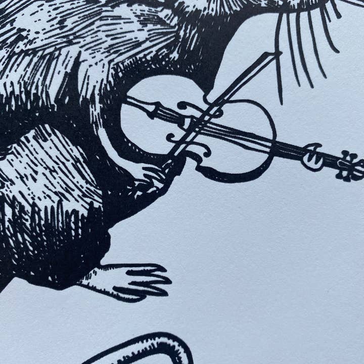 Ratbee Press - Wholesale Art Print - 8" x 10" Fiddle Rat Print3