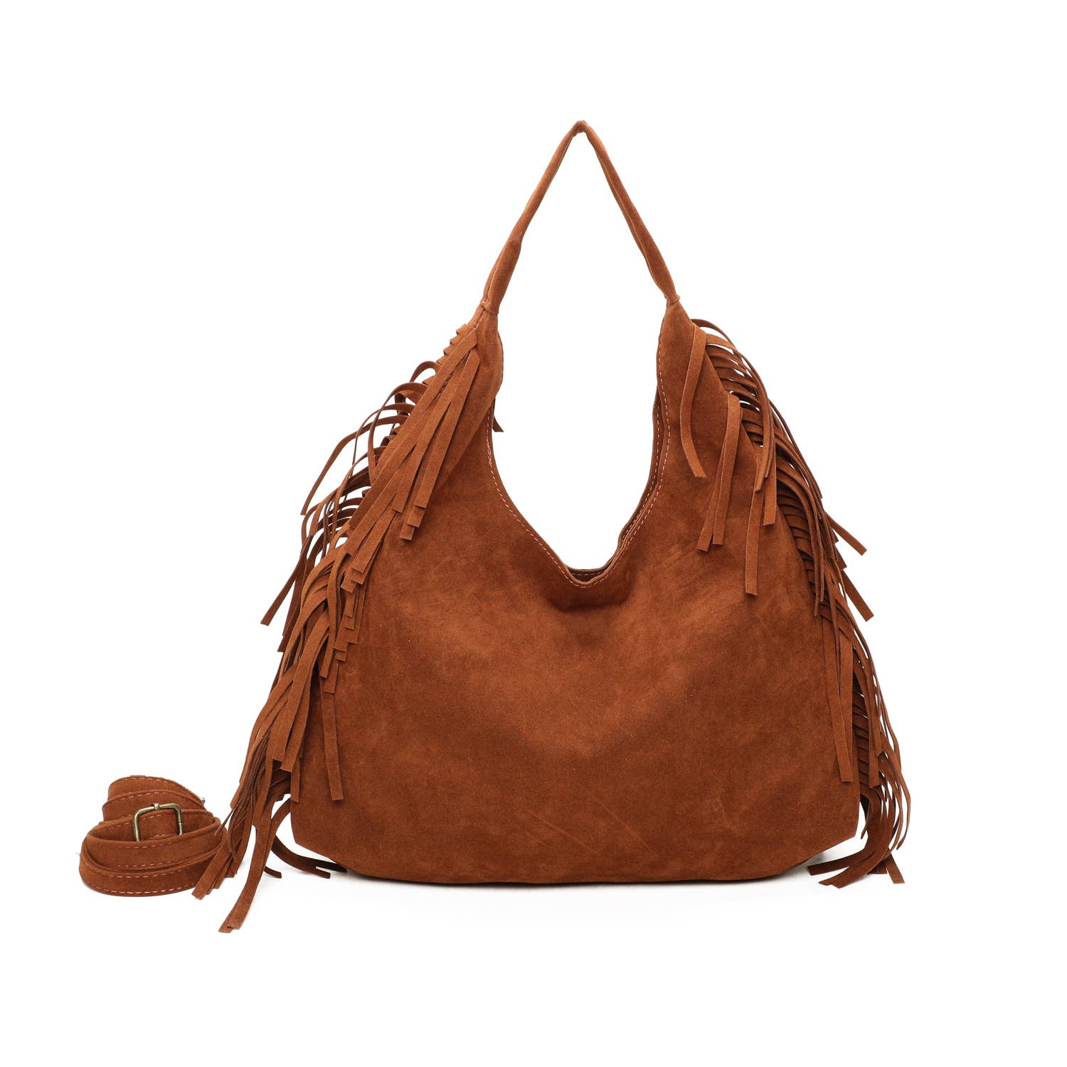INES DELAURE - Wholesale Shoulder Bag - Women's - Soft tote with fringes1