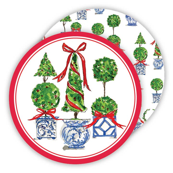 Christmas Topiary Trio Coaster for wholesale by RosanneBeck Collections