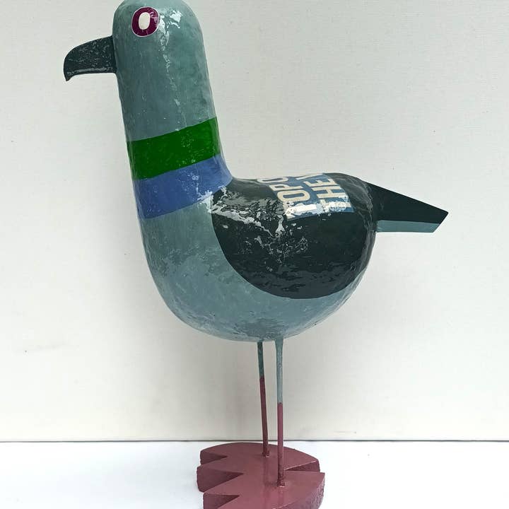 Tania Holland Gallery - Wholesale Sculpture - Medium Pigeon Posh Paper Mache Mixed Media Sculpture2