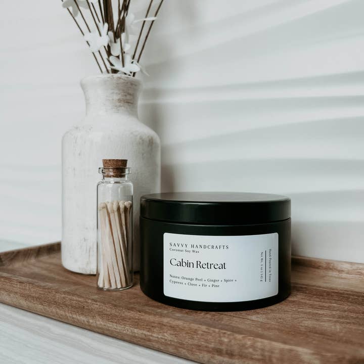 Savvy Handcrafts - Wholesale Jar/Filled Candle - 5oz Candle - Cabin Retreat0