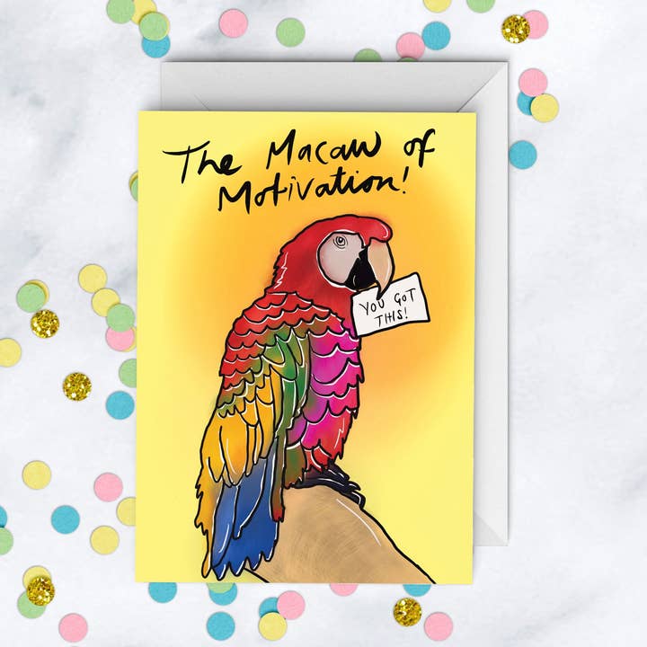 Carte de voeux The Macaw of Motivation, You Got This pour la vente par Just Daydreaming