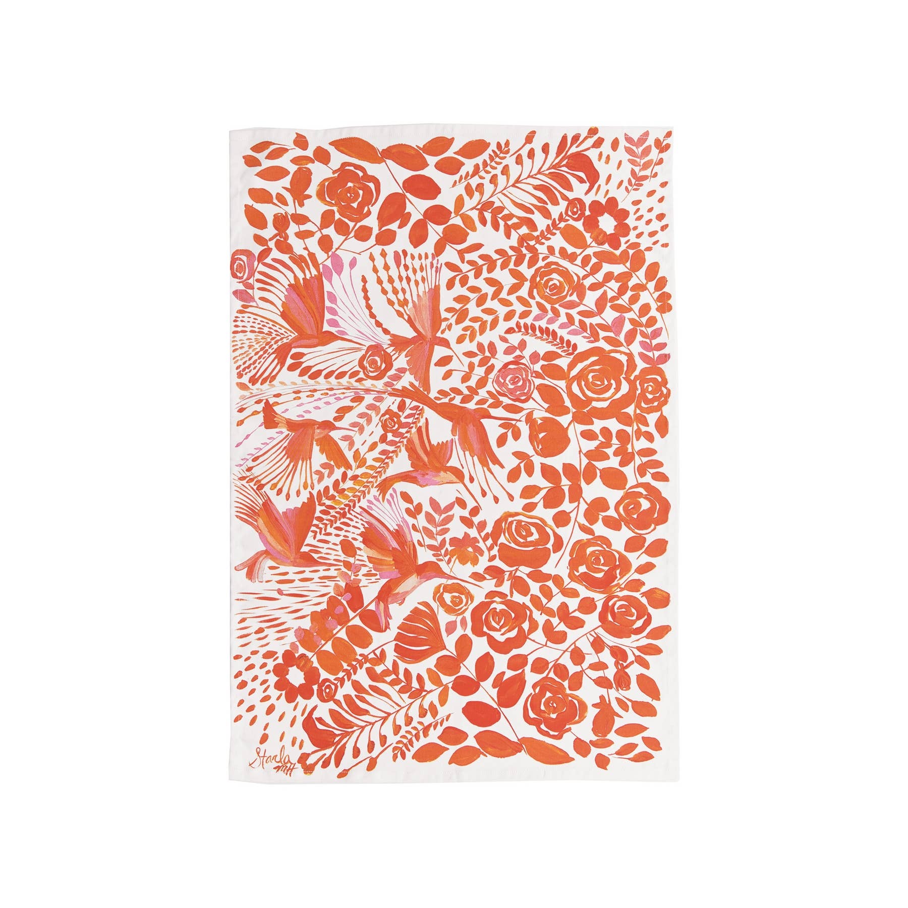 carol & frank - Wholesale Tea Towel - SALE Hummingbird Floral Kitchen Towel1