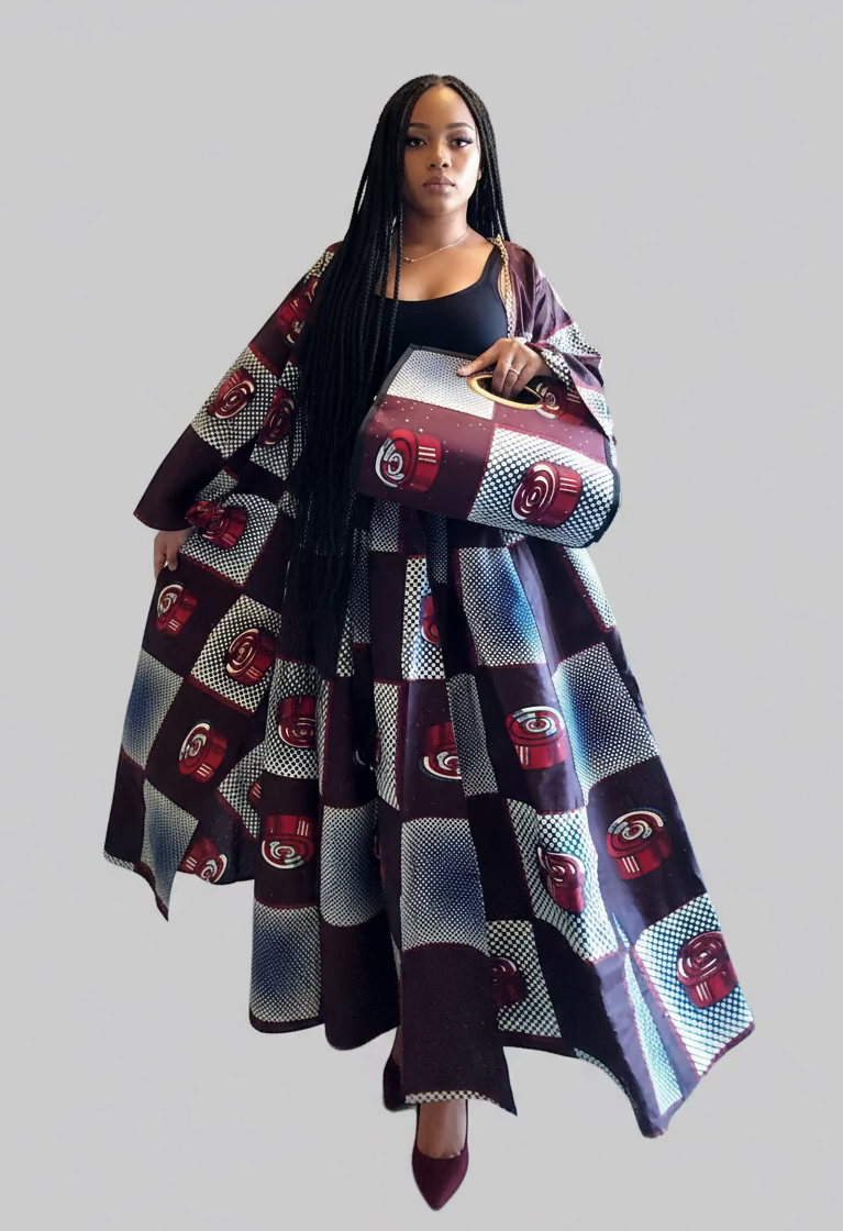 India Batik - Wholesale Dress - Women's - 3pcs Set Maxi Skirt Pocketbook wrap Dress L2