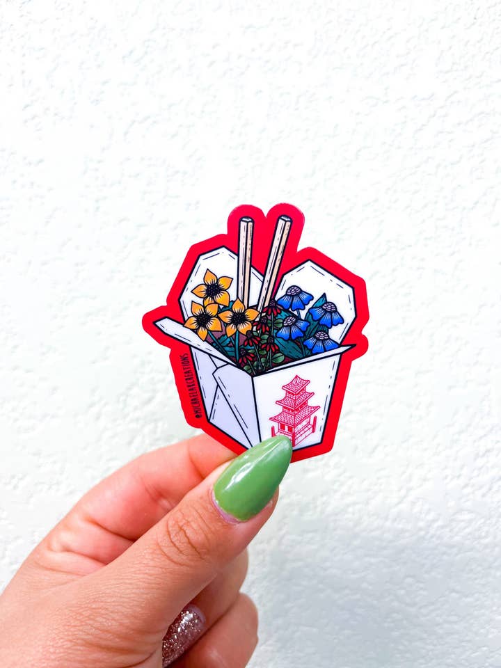 Chinese Food box Sticker |Food Sticker|Noodle Sticker |hydro for wholesale by Michaela K Creations