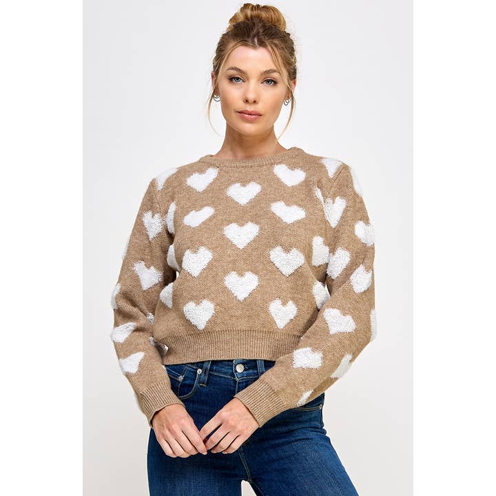 Raised Heart Long Sleeve Pullover for wholesale by Allie Rose