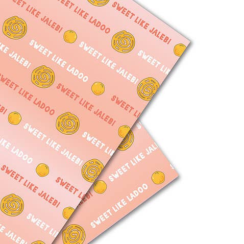Jalebi and Ladoo Wrapping Paper for wholesale by Studio Saba