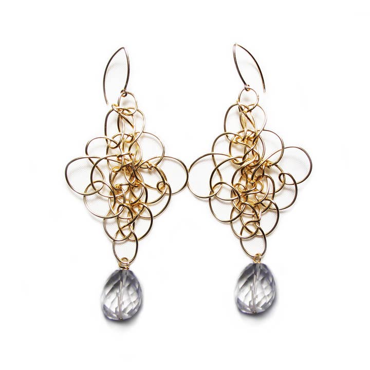 Pendientes Carlye de Oro Cristal para venta al por mayor de CassandraCollections