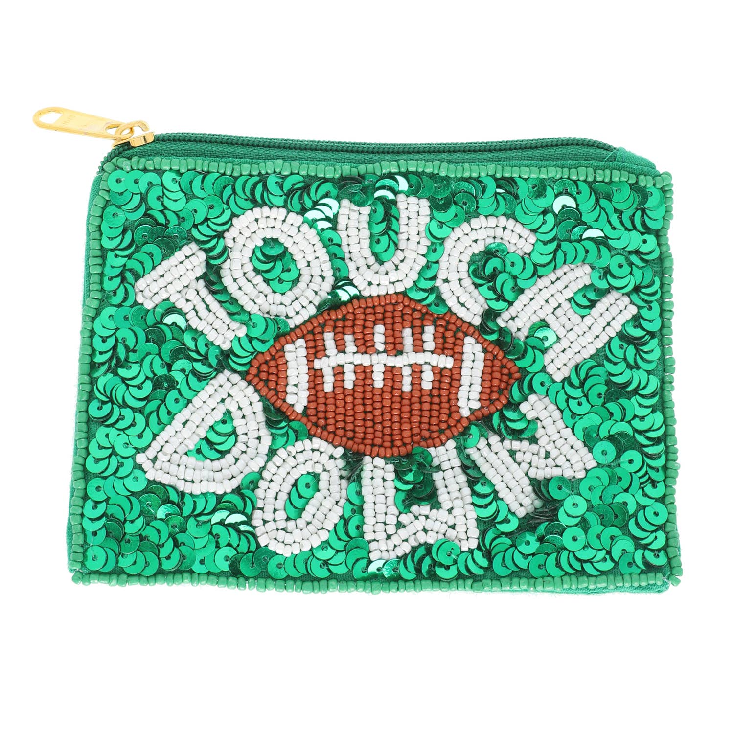 SP Sophia Collection - Wholesale Coin Purse - Women's - Game Day Football beaded Sequin Coin Bag11