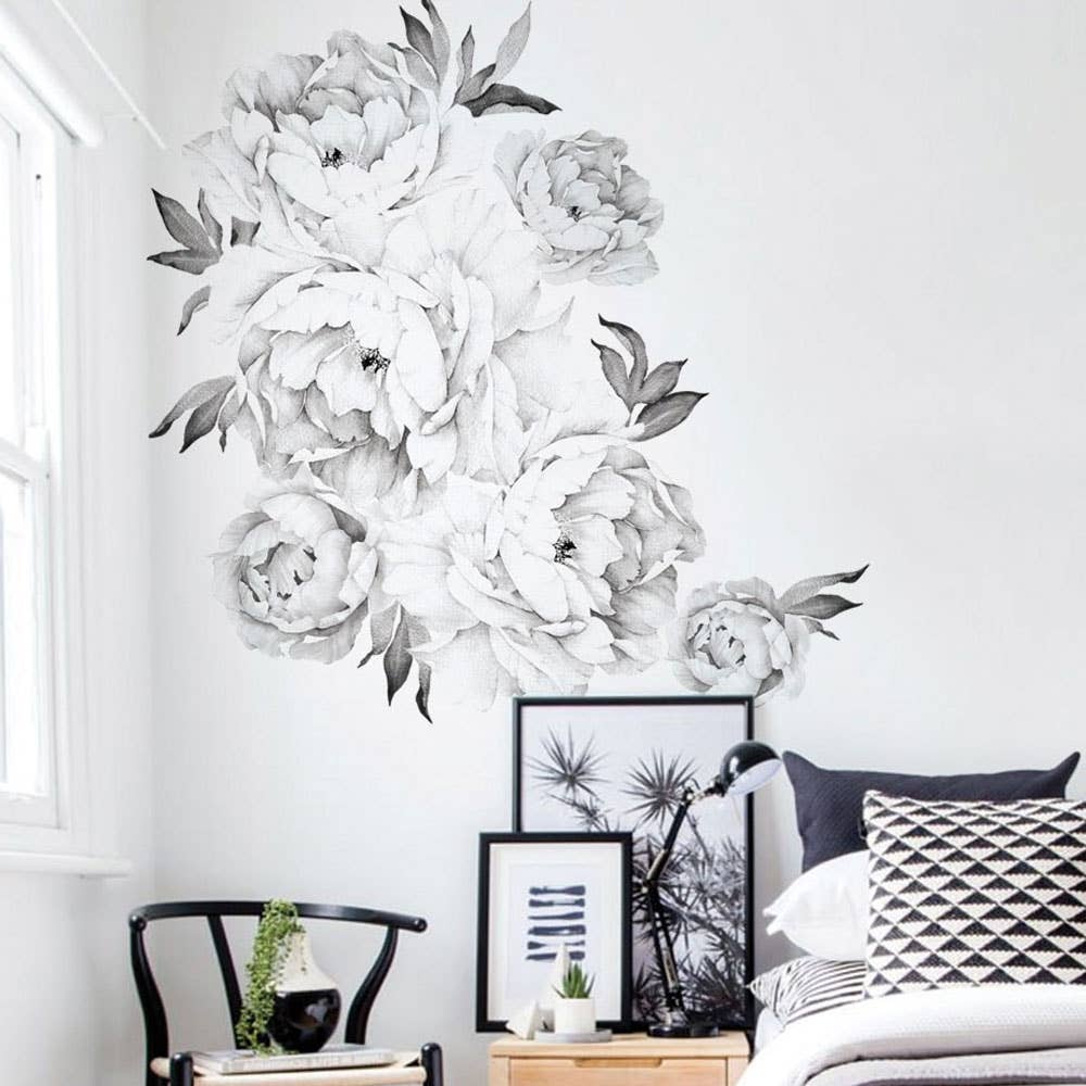 Simple Shapes – wholesale Wall decal/stickers – Peony Flowers Wall Sticker1