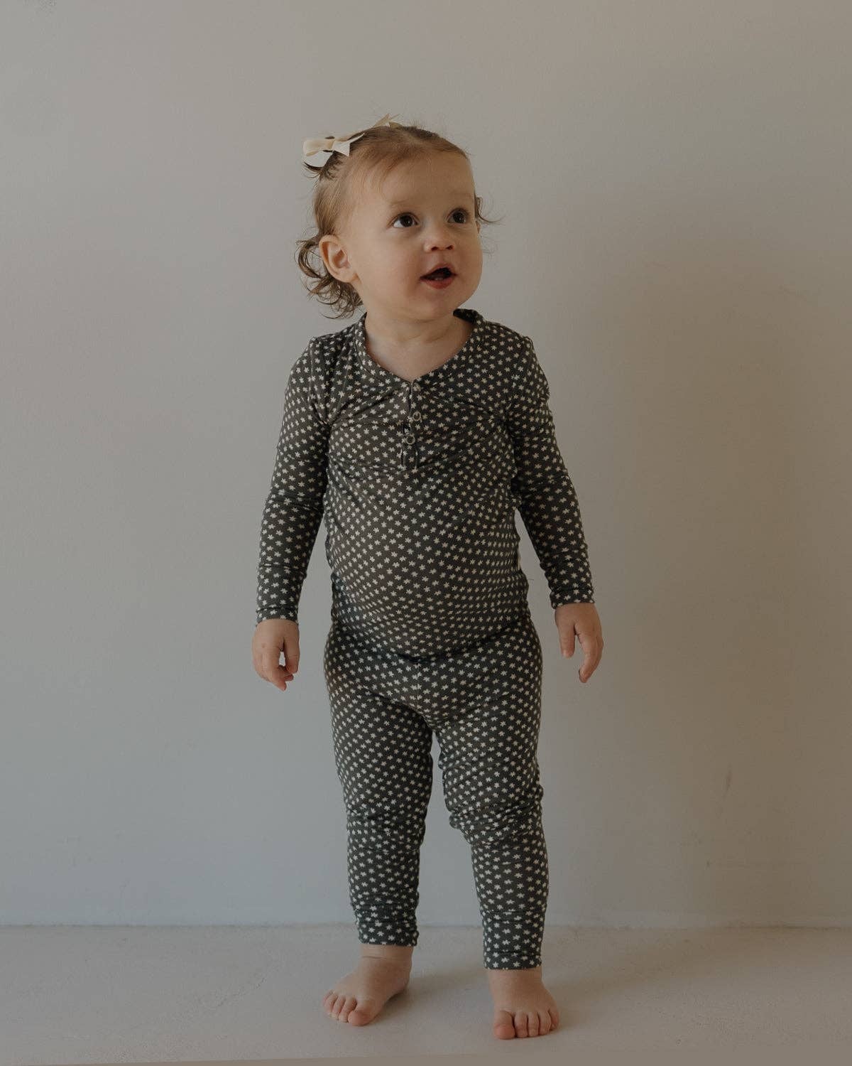 Forever French Baby - Wholesale Sleepwear Set - Kids - Bamboo Two Piece Pajamas | Green Flowers2