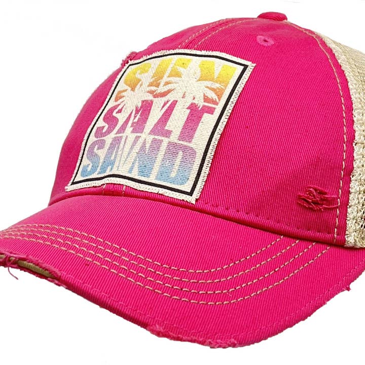 Vintage Life - Wholesale Trucker Hat - Women's - Sun Salt Sand Women's Distressed Trucker Hat Baseball Cap