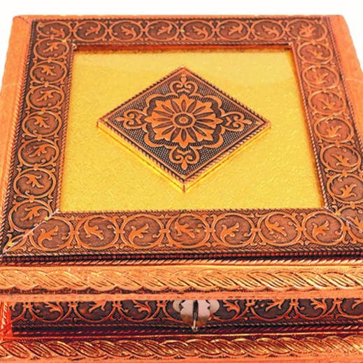 Caja de regalo OxyCopper Meenakari (8 x 8 pulgadas) para venta al por mayor de Designs by Deekay Inc.