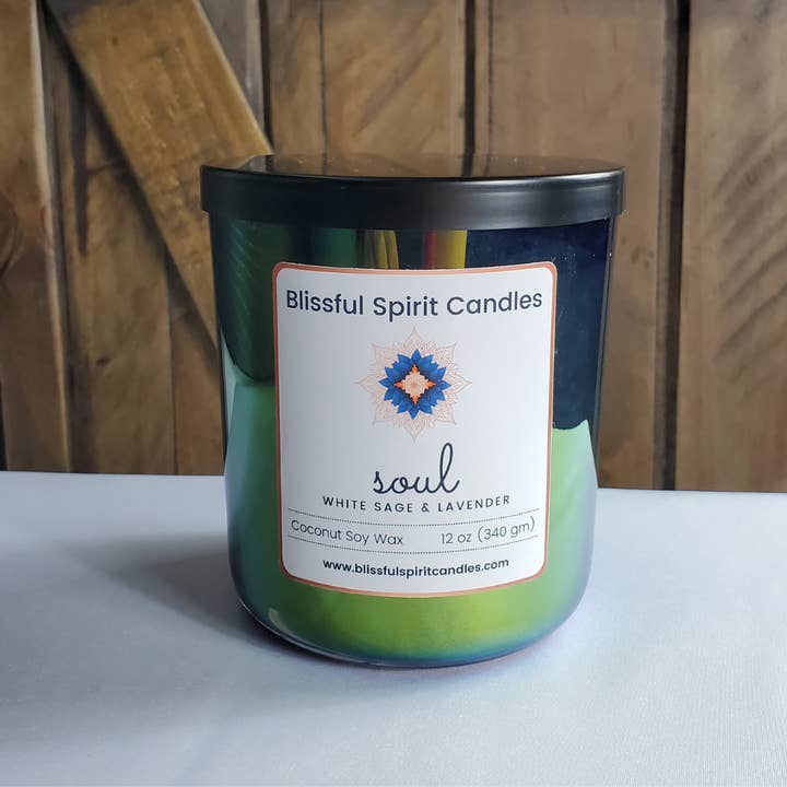 Soul - Coconut Soy Wax, Wooden Wick with Genuine Crystals for wholesale by Blissful Spirit Candles