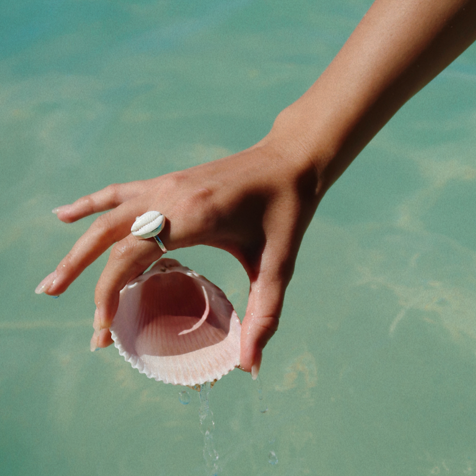 The Salty Gem - Wholesale Cocktail/Statement Ring - Shell Ring (Handmade)3