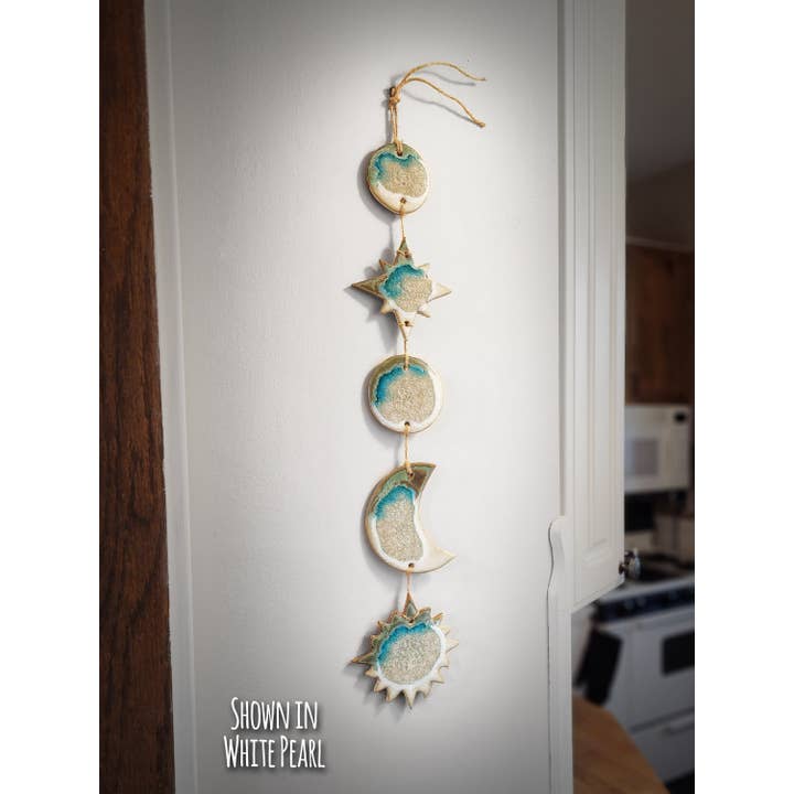 Dock 6 Pottery - Wholesale Wall Accent - Celestial Wall Hanging - Handmade Sun Moon Stars, Boho Gift6