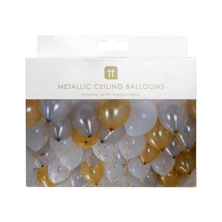 Talking Tables EU – wholesale Ballong – Metalliska takballonger | 30-pack | Födelsedag | Nyår |