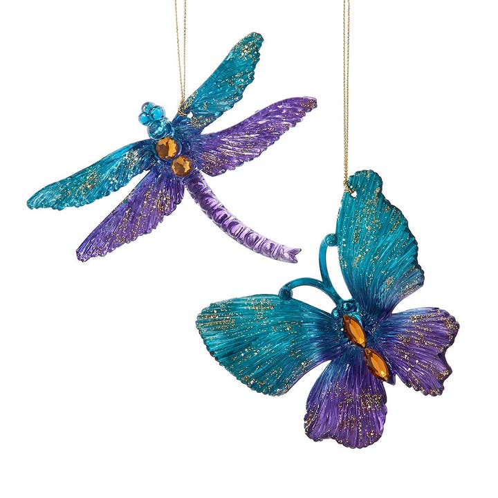 4"TEAL/PURP BUTTERFLY/DRAGONFLY ORN for wholesale by Kurt S. Adler, Inc.