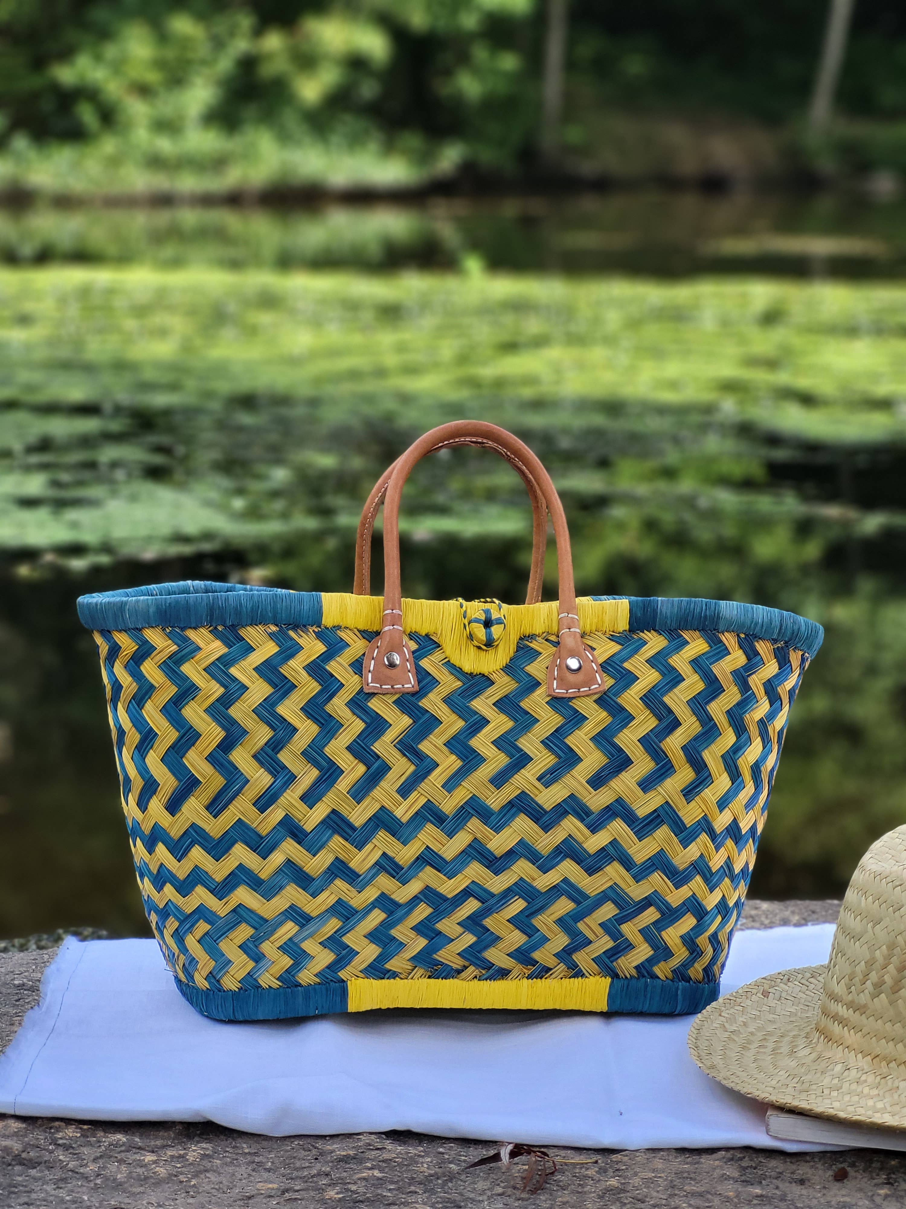 Nature et Fibre - Vente Sac de plage - Paniers artisanaux colorés en fibres naturelles16