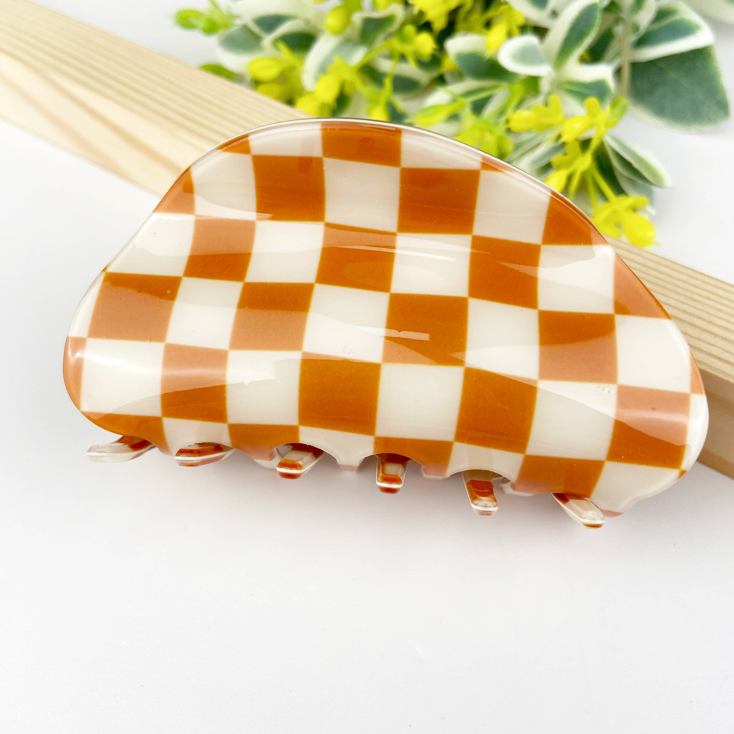 TheDivaSoap - Wholesale Hair Clip - Women's - Checkerboard semicircle hair claw clip4