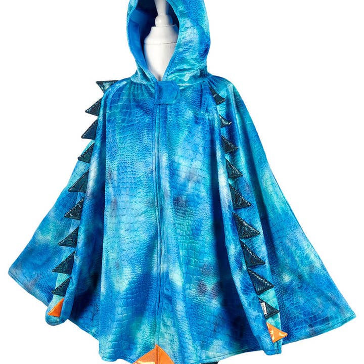 Blue Dragon Costume Cape for Kids - Carnival & Festive Use - sz 4–7 yrs for wholesale by Speedy Monkey
