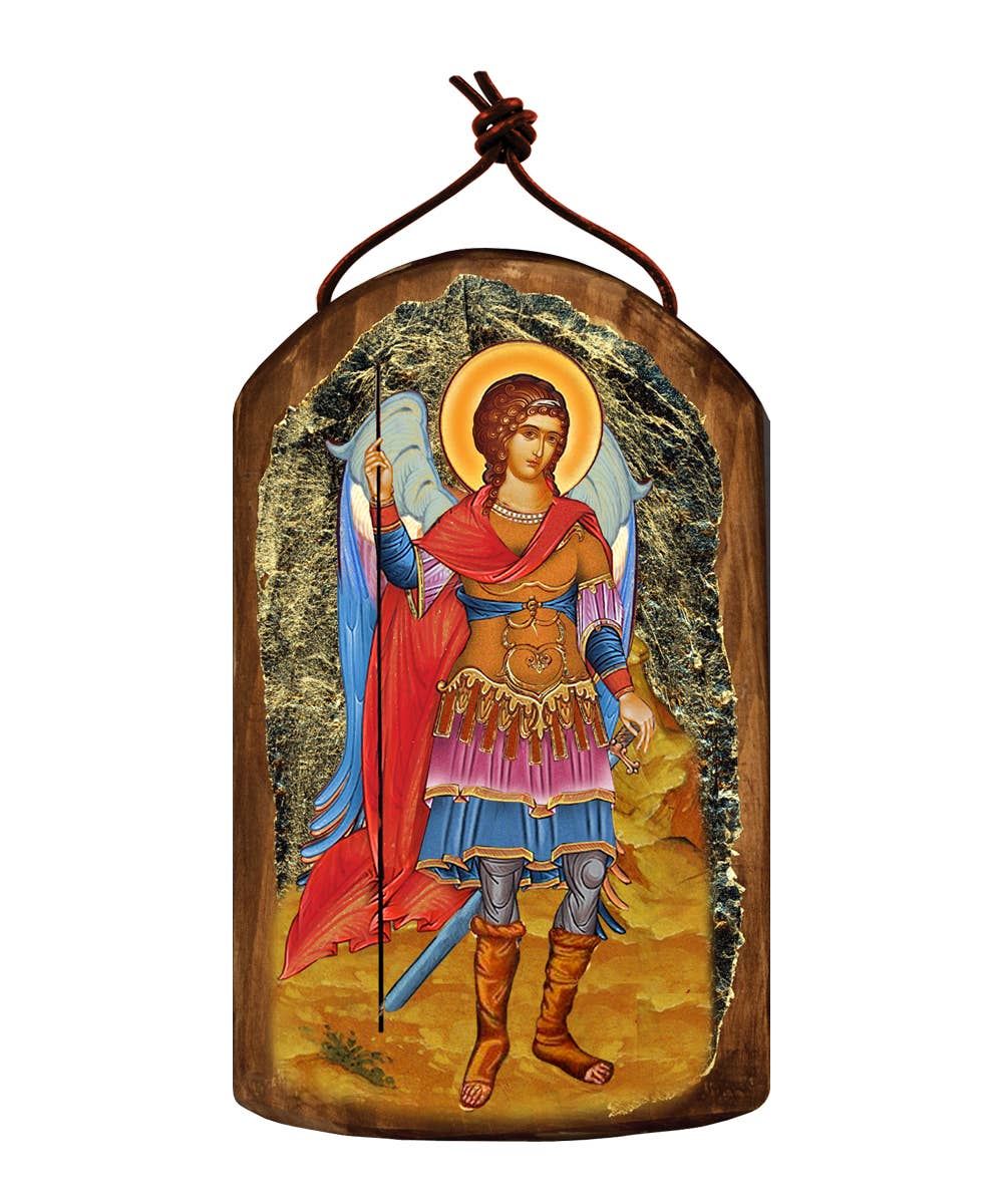 Designocracy – wholesale Ornament – Saint Michael Archangel Religious Wood Ornament4