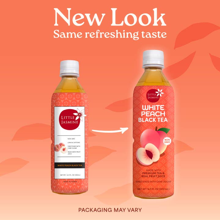 Arroyo Kitchen by Little Jasmine - Wholesale Iced Tea - White Peach Black Tea, 16.9 fl oz - Fruit Tea RTD Beverage1