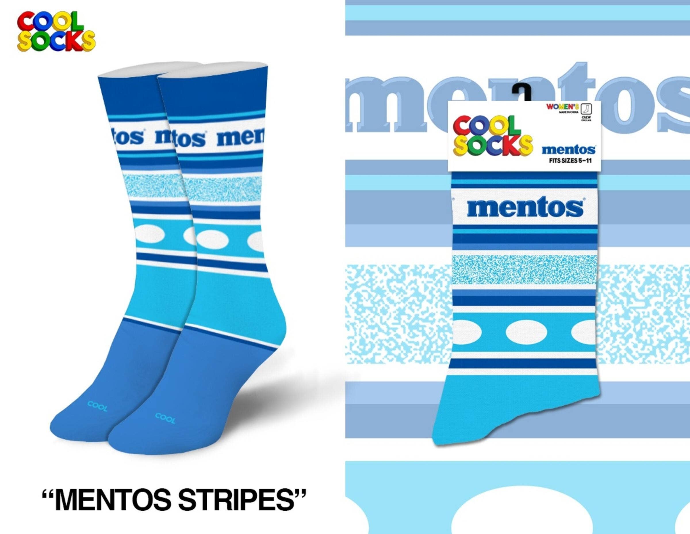 Cool Socks - Wholesale Socks - Women's - Mentos Stripes - Womens Folded Crew0