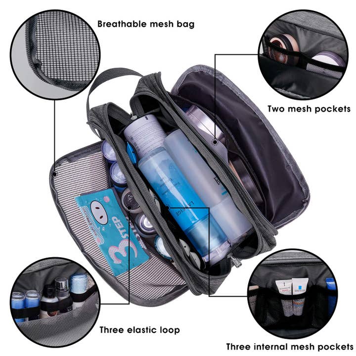wandf - Wholesale Toiletry Bag - Unisex - Toiletry Bag Hanging Dopp Kit Water Resistant Shaving Bag4