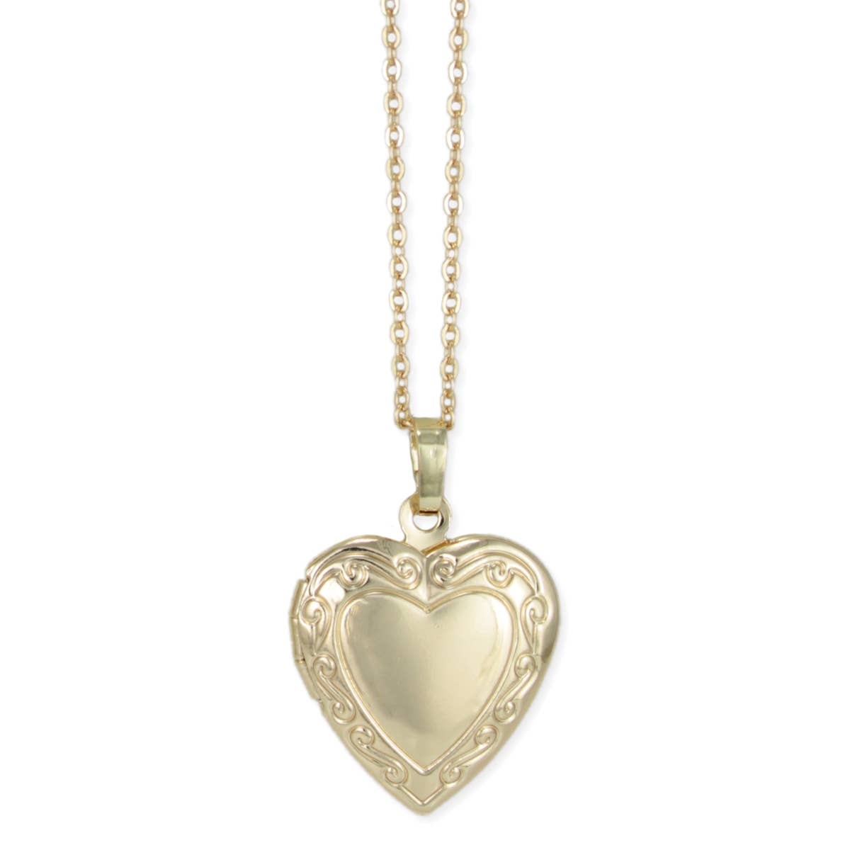 ZAD - Wholesale Locket Necklace - Cherished Memories Gold Heart Locket Necklace1