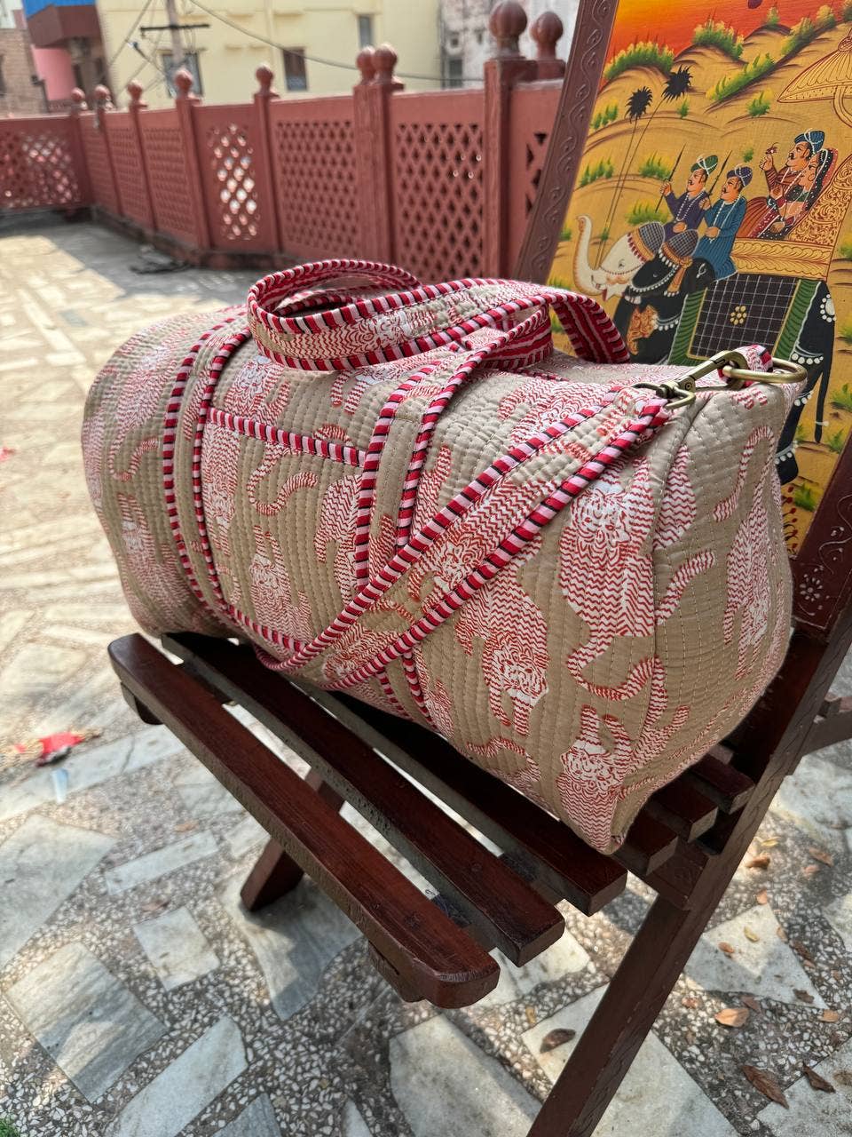 GYPSY STUDIO - Wholesale Weekender Bag - Women's - Lightweight Quilted Cotton Duffel Cotton Canvas Duffel Bag 5