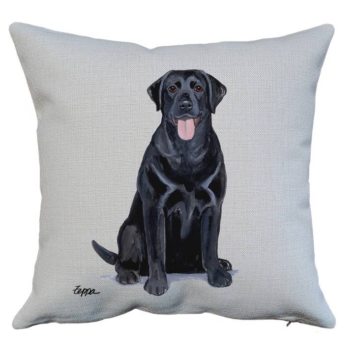 Labrador Black Throw Pillow for wholesale by Zeppa Studios