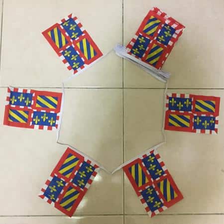 6m 20 Flagga Bourgogne Bunting för wholesale av Worldwide Flags Ltd