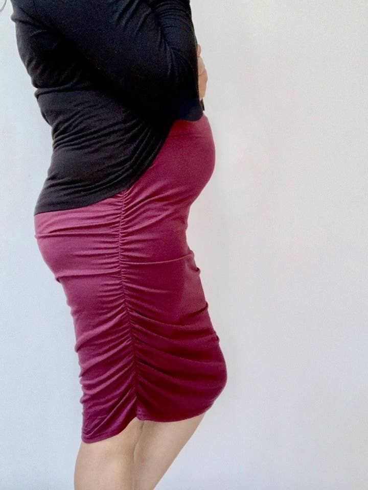 Amawrap - Wholesale Skirt - Women's - Ruched Maternity Skirt - Black16