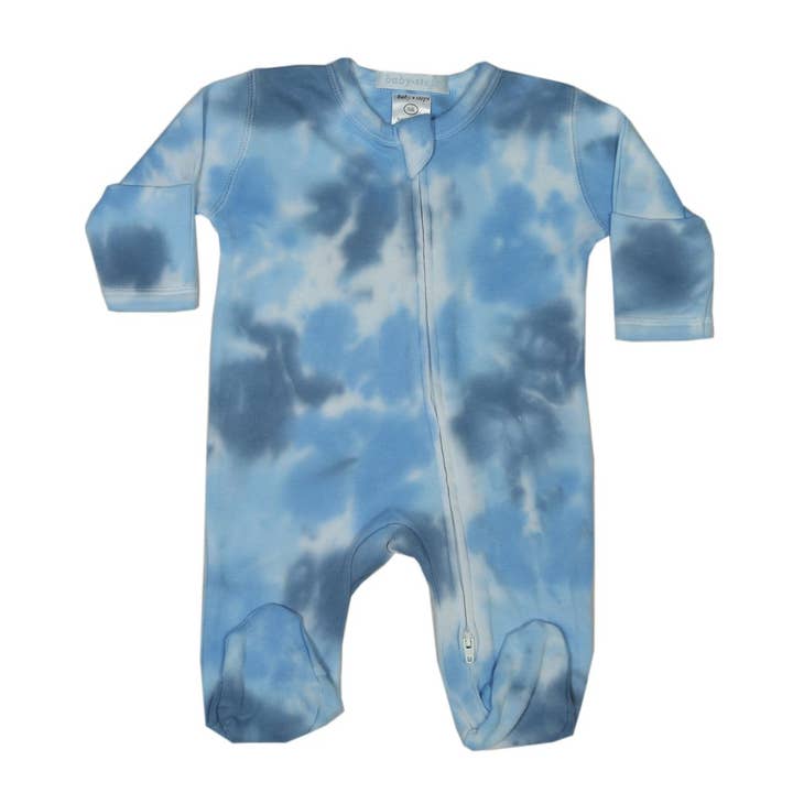 747TD-JONSNOW Tie Dye Zipper Footie for wholesale by 🤍Baby Steps and Mish Kids