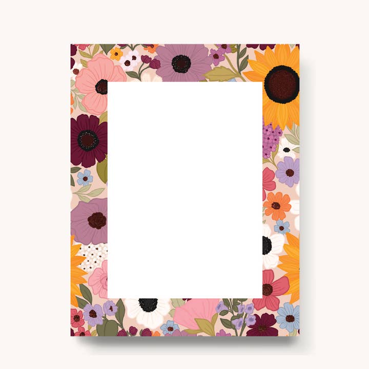 Rainbow Garden Blank Notepad for wholesale by Elyse Breanne Design